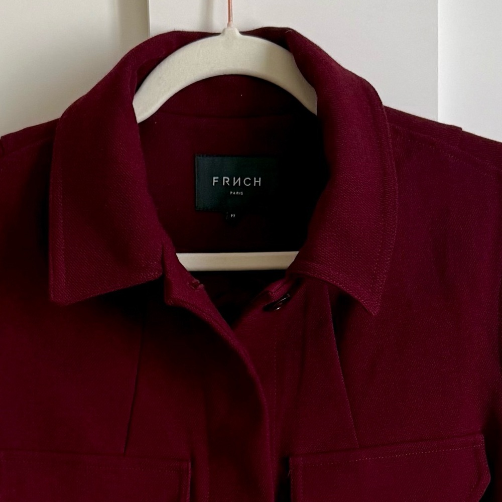 FRNCH Paris Jacket Merlot Coat Contemporary Trend Barn Blazer French Girl Vibe - Picture 7 of 8